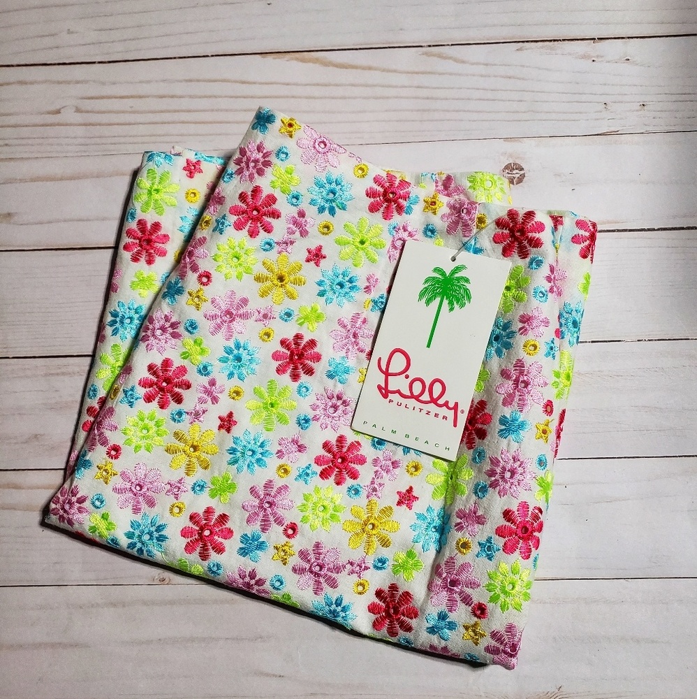 Sold Lilly Pulitzer} New Embroidered Floral Skirt - Picture 4 of 4